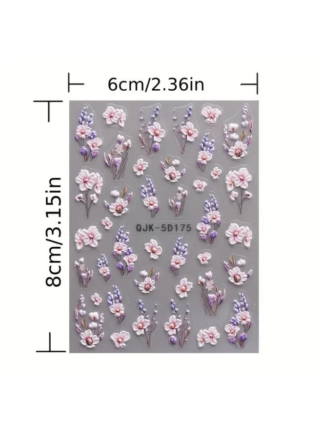 Modern 5D nail stickers - 3D for an attractive nail look in minutes - High-quality sticker compatible with nail polish and gel. - Image 2