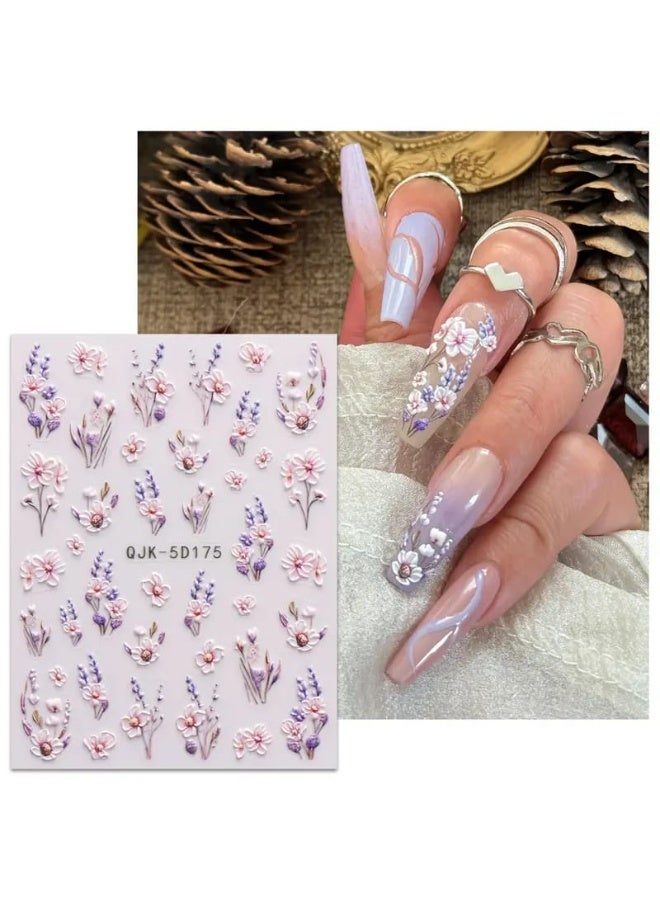 Modern 5D nail stickers - 3D for an attractive nail look in minutes - High-quality sticker compatible with nail polish and gel. - Image 1
