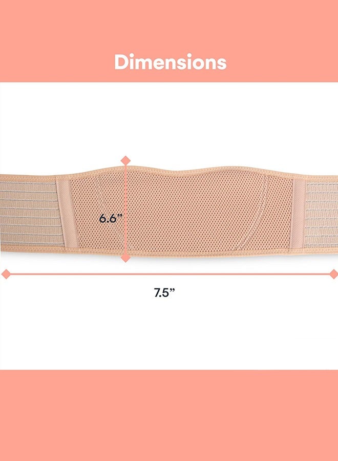 Eworld Maternity Belly Support Band for Pregnant Women, Essential Pregnancy & Postpartum Belt for Abdomen, Pelvic, Waist, and Back Support, Improves Posture, and Aids Postpartum Recovery (Beige) - Image 2