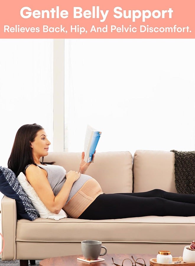 Eworld Maternity Belly Support Band for Pregnant Women, Essential Pregnancy & Postpartum Belt for Abdomen, Pelvic, Waist, and Back Support, Improves Posture, and Aids Postpartum Recovery (Beige) - Image 5