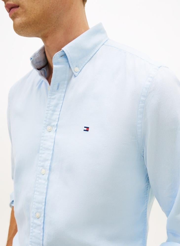 TOMMY HILFIGER Brushed Linen Twill Regular Fit Shirt - Image 3