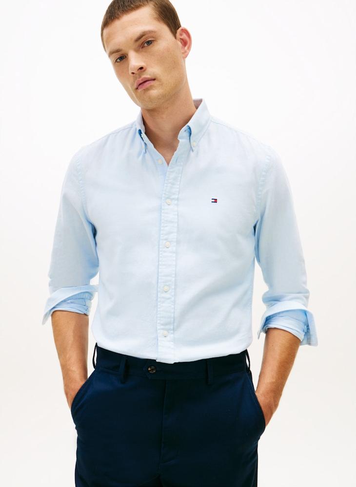 TOMMY HILFIGER Brushed Linen Twill Regular Fit Shirt - Image 1