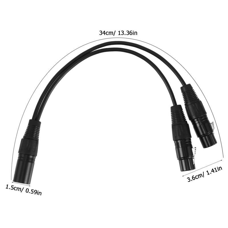 2 Pack XLR Male to Dual Female Balanced Microphone Splitter Cable for Audio Mixer Speaker - Image 3