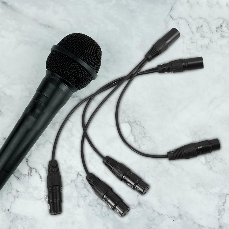 2 Pack XLR Male to Dual Female Balanced Microphone Splitter Cable for Audio Mixer Speaker - Image 5