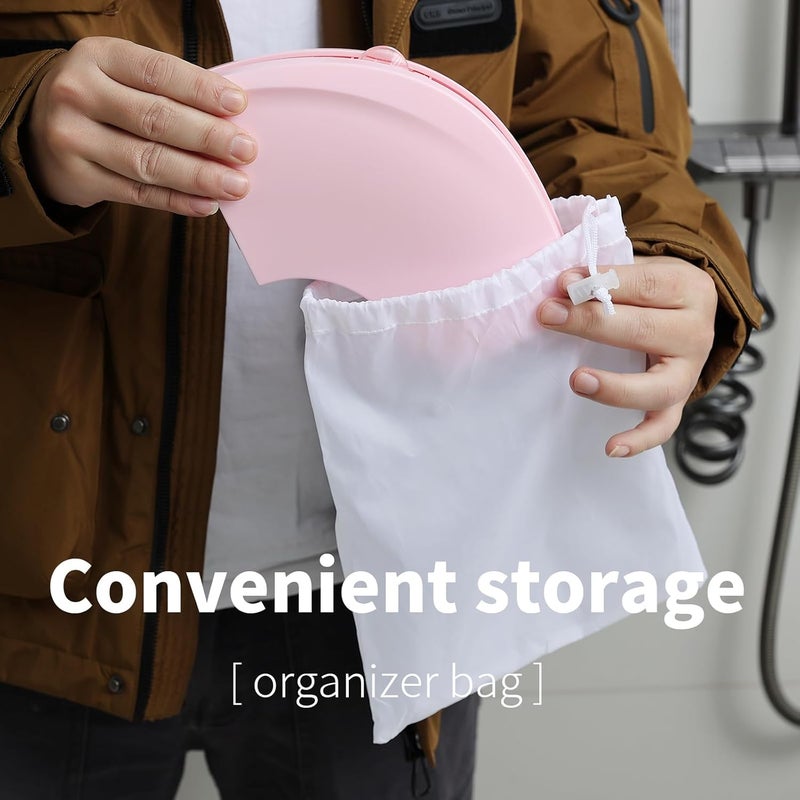 Funbliss Foldable Travel Potty Seat for ToddlersPotty Training Essentials for Boys and Girl Portable Toilet Training Seat with NonSlip Suction CupsTravel BagPink - Image 2