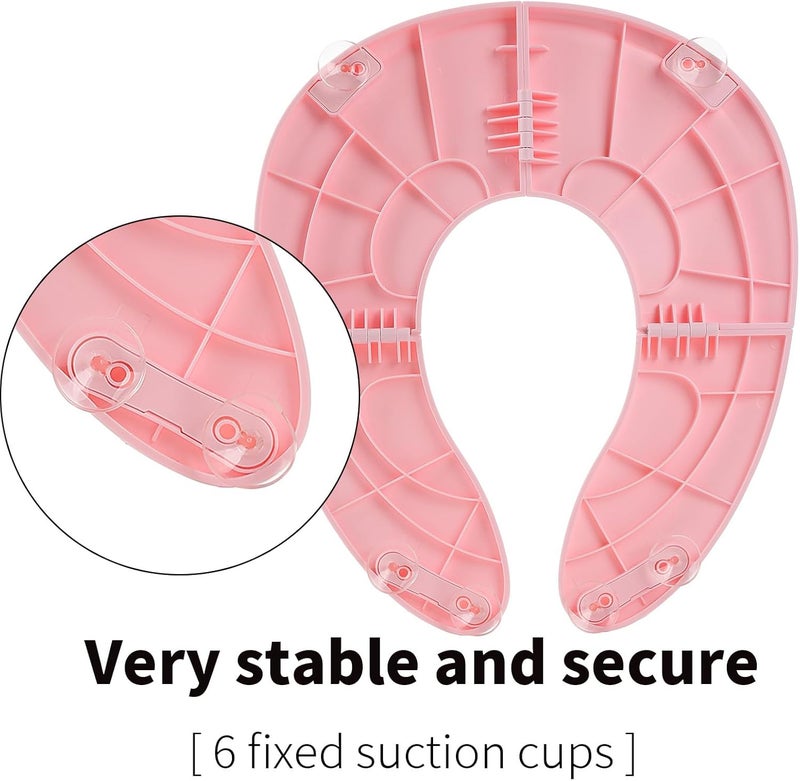 Funbliss Foldable Travel Potty Seat for ToddlersPotty Training Essentials for Boys and Girl Portable Toilet Training Seat with NonSlip Suction CupsTravel BagPink - Image 5