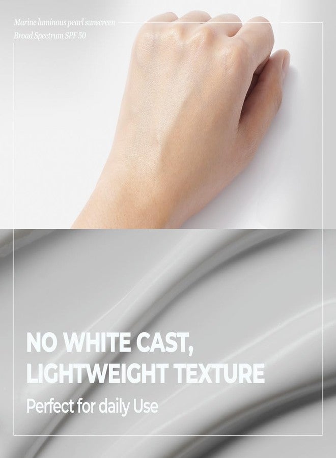 JMsolution واقي شمس JMsolution مارين لومي نوس بيرل SPF50 حماية واسعة الطيف من الأشعة فوق البنفسجية، مرطب وخفيف الوزن، بدون أثر أبيض، 1.69 أونصة سائلة - Image 2