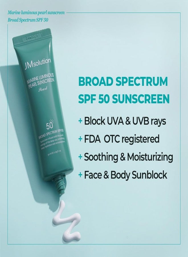 JMsolution واقي شمس JMsolution مارين لومي نوس بيرل SPF50 حماية واسعة الطيف من الأشعة فوق البنفسجية، مرطب وخفيف الوزن، بدون أثر أبيض، 1.69 أونصة سائلة - Image 4