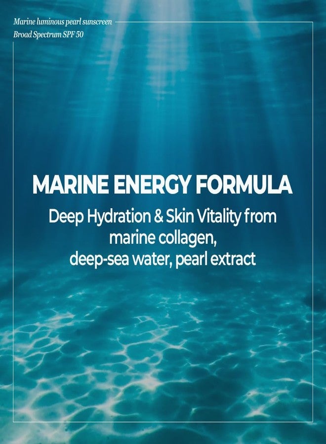 JMsolution واقي شمس JMsolution مارين لومي نوس بيرل SPF50 حماية واسعة الطيف من الأشعة فوق البنفسجية، مرطب وخفيف الوزن، بدون أثر أبيض، 1.69 أونصة سائلة - Image 3