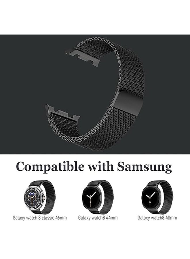 O Ozone Milanese Loop Metal Band for Samsung Galaxy Watch 8 Band 40mm 44mm/8 Classic 46mm Women Men,Mesh Magnetic Stainless Steel Replacement Strap -Silver - Image 2