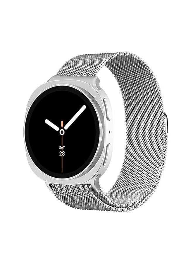 O Ozone Milanese Loop Metal Band for Samsung Galaxy Watch 8 Band 40mm 44mm/8 Classic 46mm Women Men,Mesh Magnetic Stainless Steel Replacement Strap -Silver - Image 1