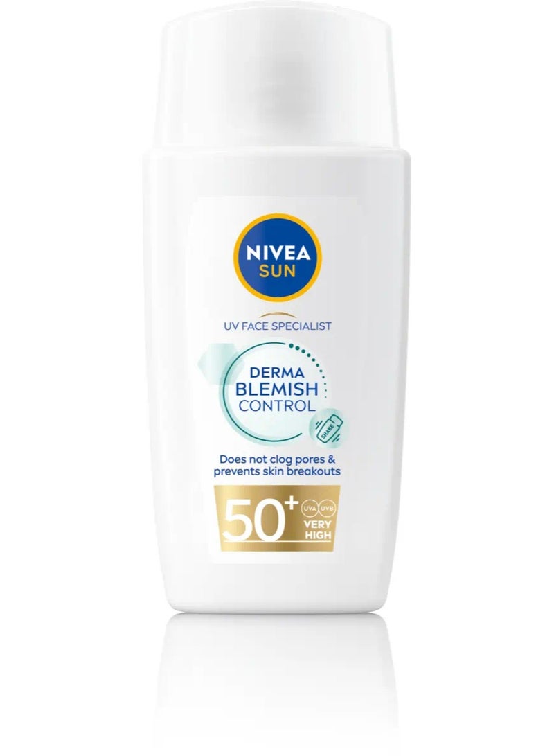 NIVEA SUN Fluid Face Cream for Sun Protection & Blemish Control SPF 50 - 40 ml - Image 1