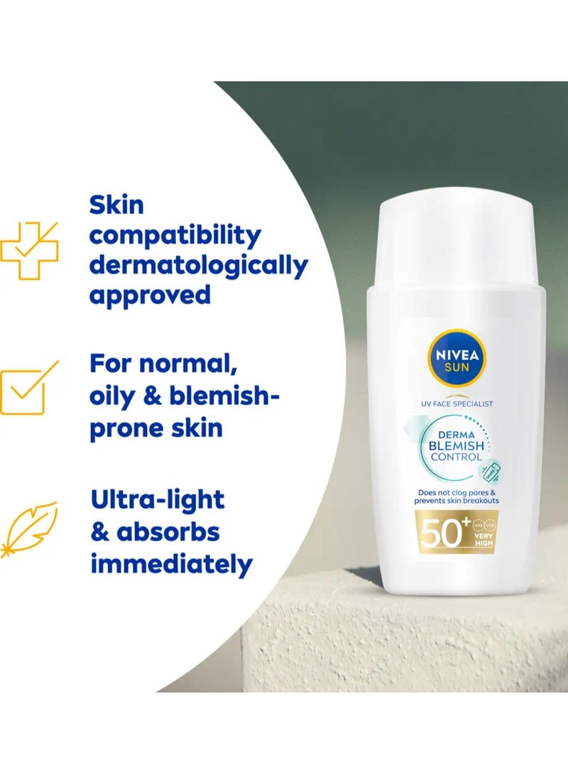 NIVEA SUN Fluid Face Cream for Sun Protection & Blemish Control SPF 50 - 40 ml - Image 4