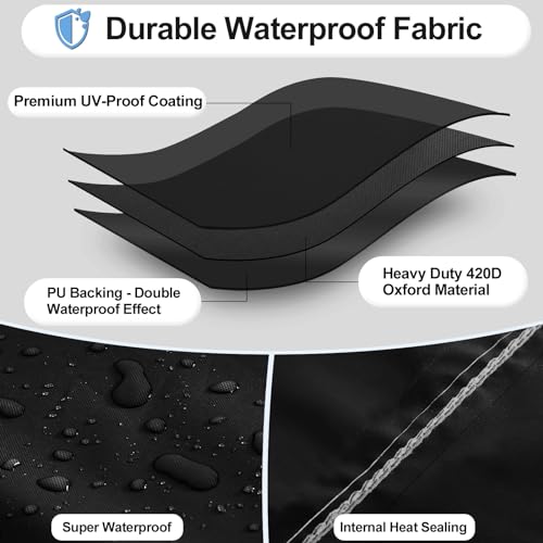 OutdoorLines Waterproof Outdoor Patio Heater Covers with Zipper and Storage Bag, Dust-proof UV-Resistant Windproof Propane Heavy Duty Heater Cover for Standing Heater, 1 Pack-90Hx23Lx23W inch Black - Image 2