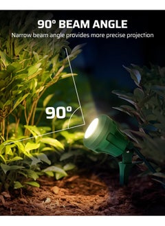 ديوينويلز DEWENWILS Christmas Spotlight Outdoor، 400LM Waterproof LED Spot Light مع 3 عدسات إضافية (أحمر أصفر أخضر)، إضاءة المناظر الطبيعية 120 فولت للعطلات والأشجار، سلك تمديد 5 أقدام، مدرج في قائمة UL  - Image 5