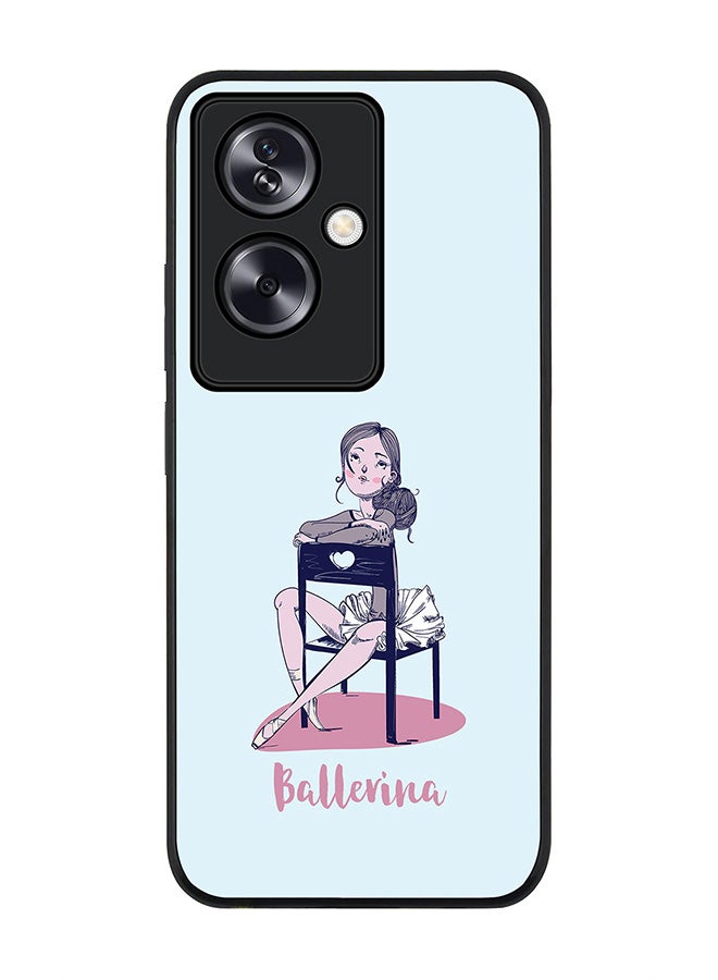 Stylizedd Rugged Black Edge Case for Oppo A79 5G, Slim fit Soft Case Flexible Rubber Edges Anti Drop TPU Gel Thin Cover - Ballerina - Image 1