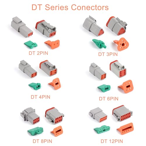 Flytuo 188PCS Deutsch Connector Kit,8 Sets 2/3/4/6/8/12 Pin Automotive Waterproof Car Electrical Wire Connectors Plug for Motorcycle, Truck, Car, Boats, Scooter(16-22AWG) - Image 2