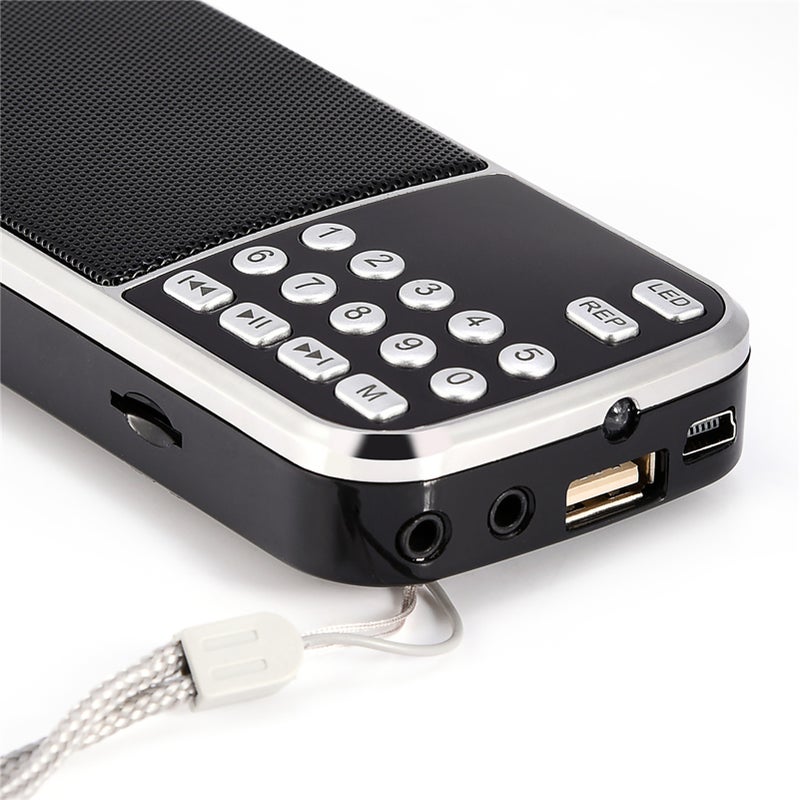 Portable Digital Audio Music Player Speaker LED Flashlight Support FM Radio TF Card USB AUX - Image 1