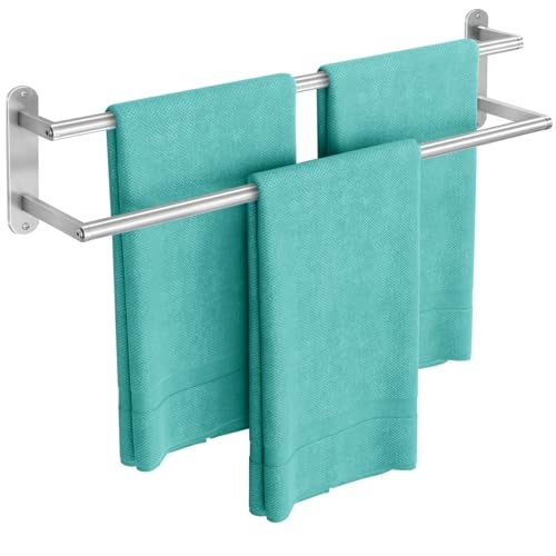 XEENEW Towel Rack for Bathroom Double Towel Bar 24Inch Stainless Steel Bathroom Towel Holder Double Towel Hanger Wall Mounted Towel Rod Bathroom Towel RackBrushed Nickel - Image 1