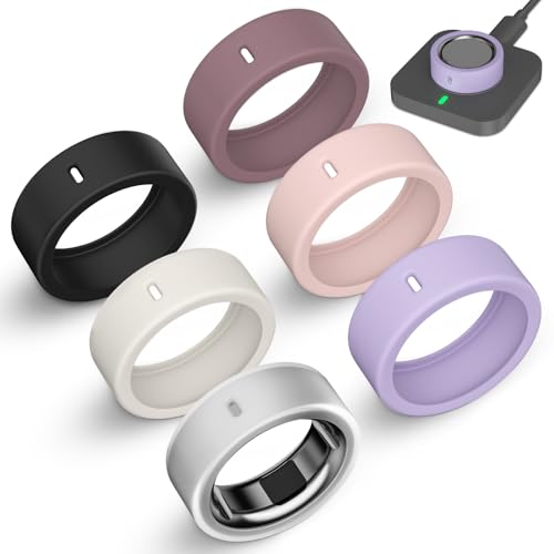 ZOOROO 6 Pack Ultra-Thin Cover Compatible with Oura Ring Gen 4/4 Ceramic/Gen 3 Horizon/Heritage/Ultrahuman, Support Charging with Cover on, Anti-Scratch Elastic Silicone Rings Protector Accessories Me