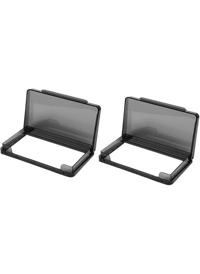 PROMASS Wall Switch Socket Face Plate Panel Box Waterproof Socket Outlet Cover Double Positions Adhesive Wall Switch Protector Cover for Home Bathroom（2pcs Black） - Image 1