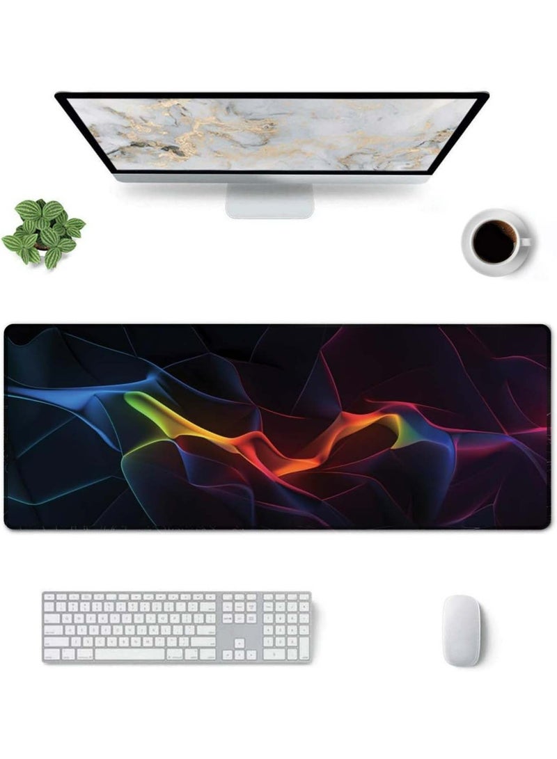 Gaming Laptop Mouse Pad Gaming Mouse Pad Big Desk Pads PC Keyboard Non-Slip 800 * 300 * 3mm Thicker Supper Rubber Table Mat Mouse Pads Edges Design for mouse and keyboard,gaming home and working office - Image 1