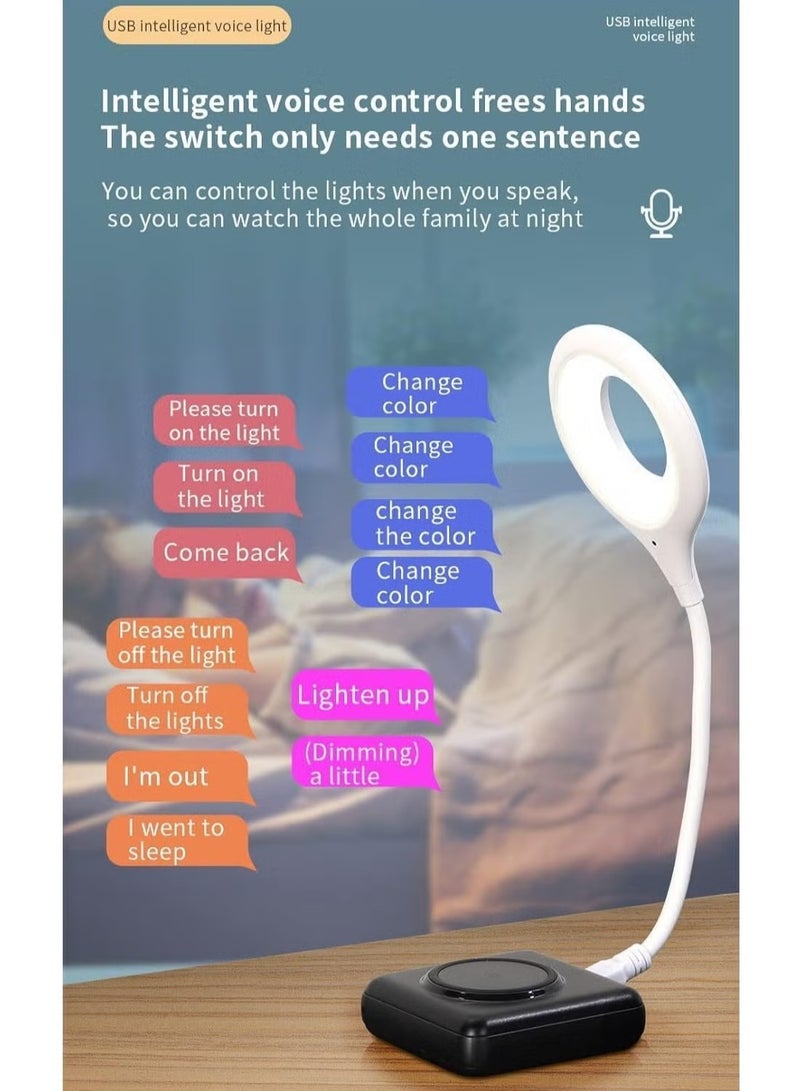 Raxoom Voice Control USB Light for Laptop, Sound Activated 24 LED Night Lights for Bedroom, Lightweight Small LED Reading Light Lamp with Flexible Gooseneck for Power Bank Computer - Image 2