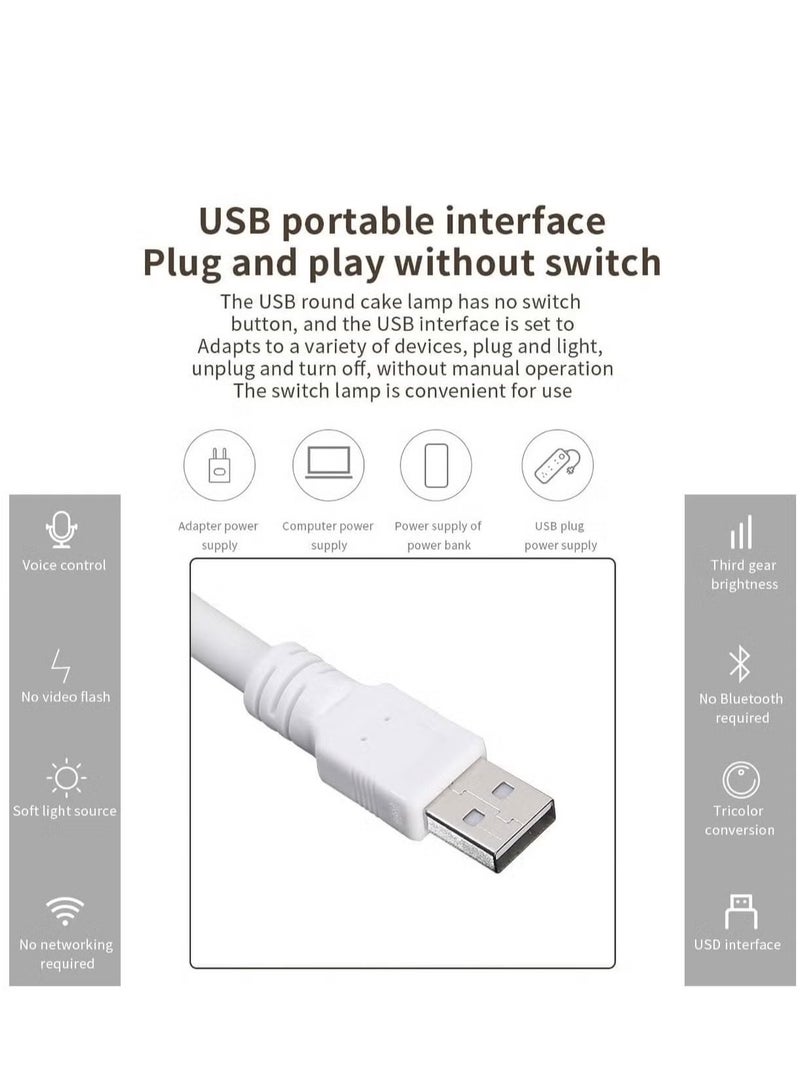 Raxoom Voice Control USB Light for Laptop, Sound Activated 24 LED Night Lights for Bedroom, Lightweight Small LED Reading Light Lamp with Flexible Gooseneck for Power Bank Computer - Image 4