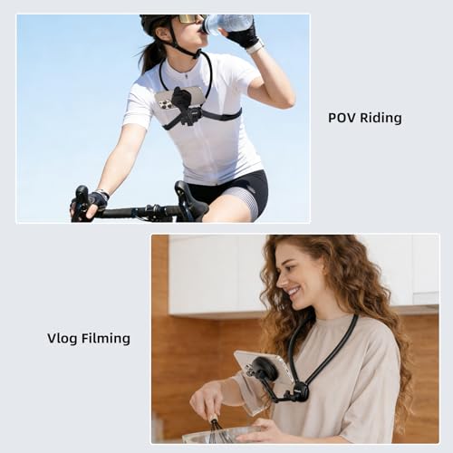 MOBILIFE Magnetic Neck Phone Holder Flexible Hands-Free POV Neck Mount with Chest Strap 360°Rotatable Adjustable Silicone Gooseneck Stand for Cellphone Action Camera Vlogging/Sports/Cooking/Recording - Image 2