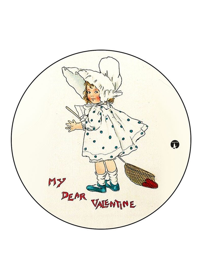 RKN Girl Printed Mouse Pad  Round  Multicolour