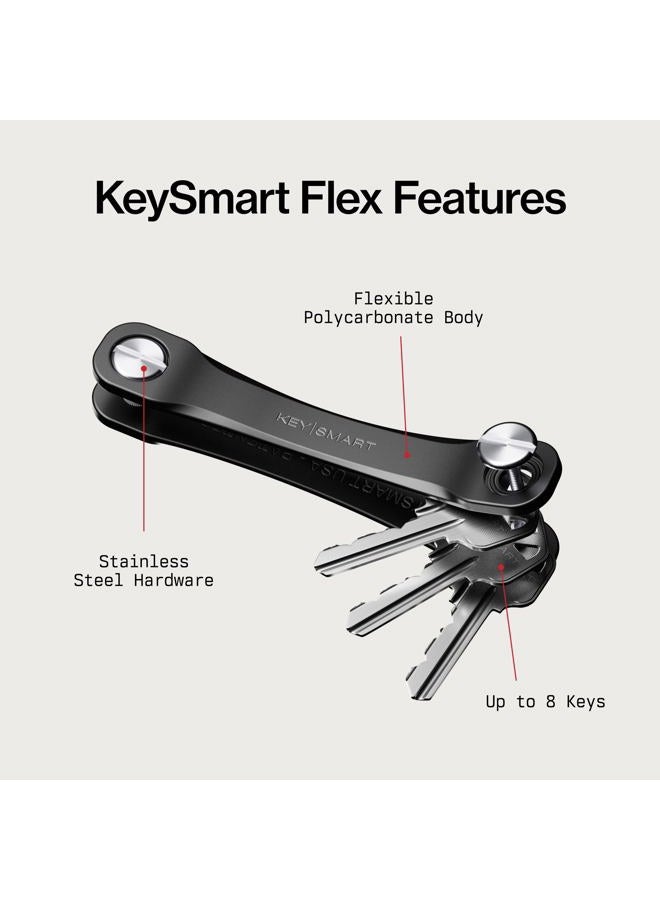 KeySmart Flex - Compact Key Holder and Keychain Organizer (up to 8 Keys, Black) - Image 2