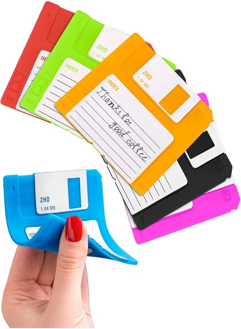 DIMROM 6 Pcs Silicone Floppy Disk Coaster - Bright Colors Pack of 3.54x3.54x0.2 Funny Coasters for Adults Made of Durable, Flexible, Waterproof Suited for Marker Inscriptions - Christmas 90s Nostalgia Gifts - Image 1