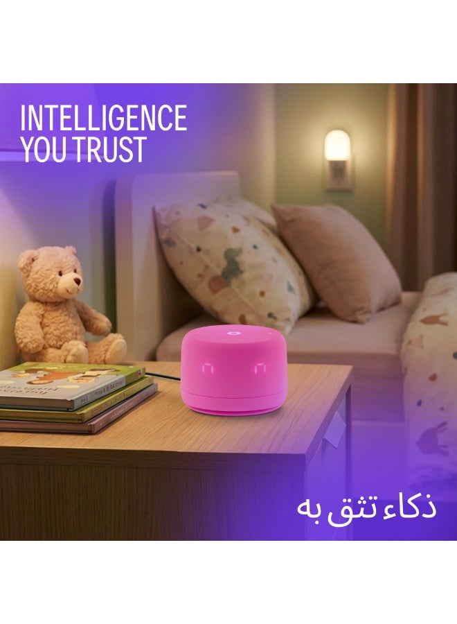 Yasmina Smart Speaker With Human-Like AI Assistant | Use Your Voice To play Music, Learn, Set Up Reminders, Alarms And Updates via Bluetooth Or Wi-Fi (Speaks Arabic, English) | Size Lite Pink - Image 2