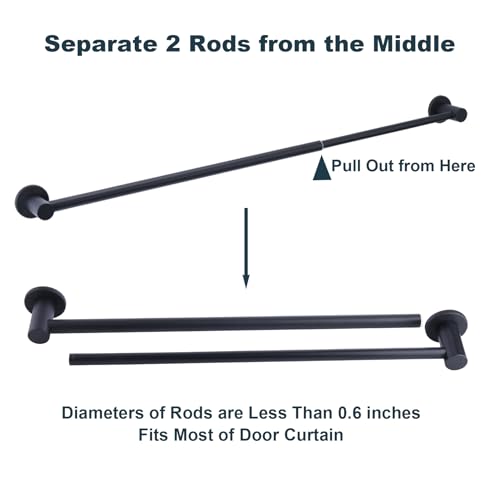 JAZBREY 18-31.5 inches Adjustable Magnetic Curtain Rod for Metal Door, Magnetic Towel Bar Holder for Kitchen Refrigerator, Magnet Flip Calendar Chart Rod for Whiteboard, Black, 1 Pack - Image 5