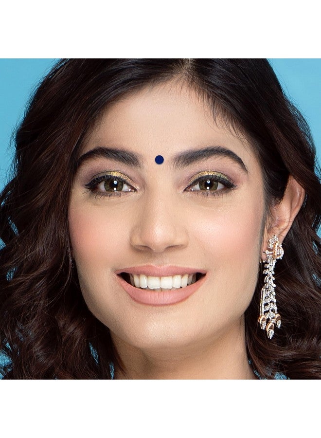 Comet Busters Bindiful Dailywear Navy Blue Velvet Round Bindis for Women (5mm) (bf238) (Pack of 1) - Image 2