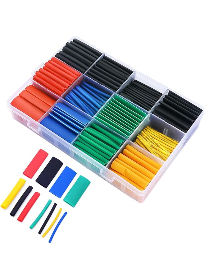 ECVV 580Pcs Premium Heat Shrink Tubing Set 6 Colors 11 Sizes Assorted Sleeving Tube Wrap Cable Wire Kit For Diy Projects - Image 1