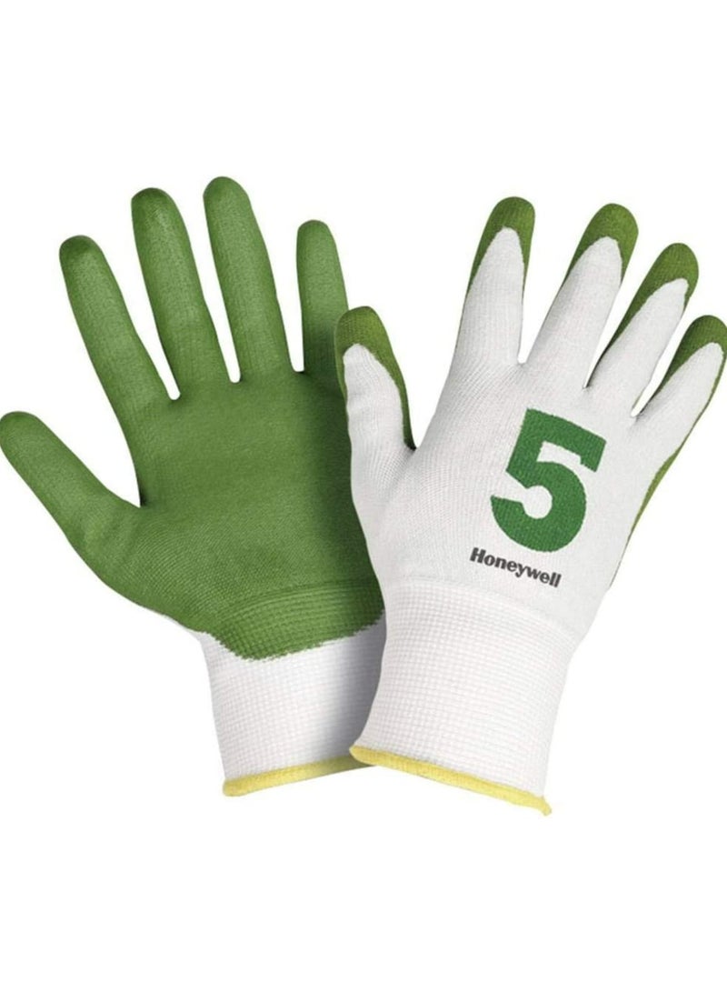 Honeywell Honeywell 2332545 10 Cut-Resistant Safety Glove Check And Go Green PU 5 Dyneema Polyamide and Fibre Composite Dimension  - Image 1