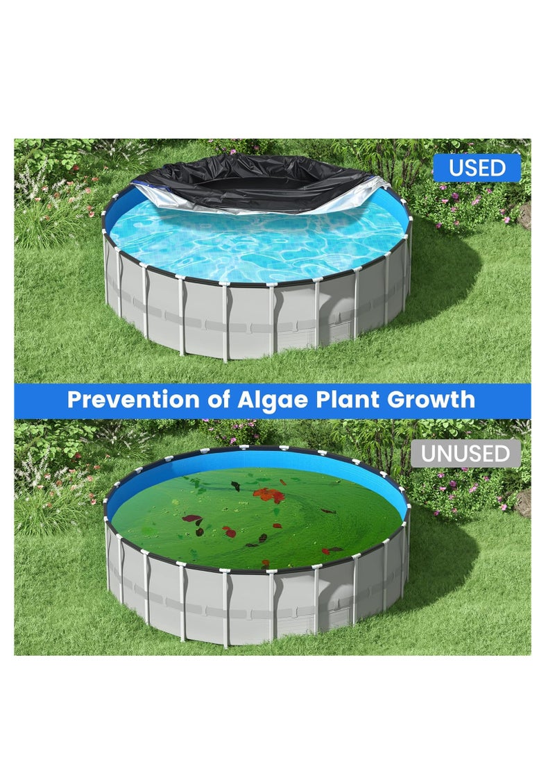 عام غطاء حمام سباحة دائري 8 أقدام ، أغطية شمسية لأكثر من حمامات السباحة الأرضية ، واقي غطاء حمام السباحة الصيفي ، وغطاء حوض استحمام ساخن مستدير مثالي للماء ومقاوم للغبار - Image 3