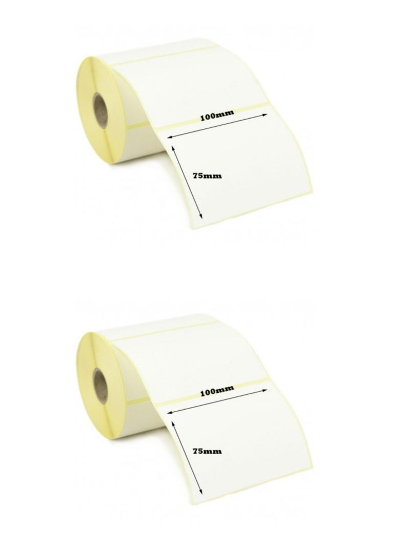 Terabyte 100 x 75mm Direct Thermal Labels Permanent Adhesive (PACK OF 2) - Image 1