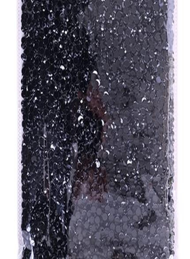 OMX 6 mm Round Resin/Chandla/Resin Rhinestone Stones, for Jewellery Making kit Art and Crafts Materials, Also Known as Kundan Stone, (100 Gram, 2200 Pc Approx, Pure Black)