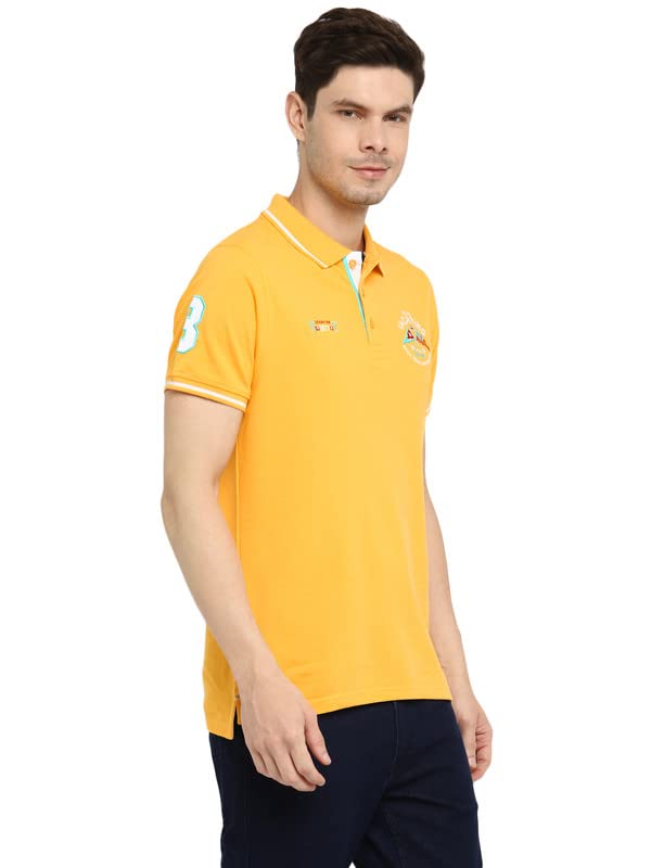 AMERICAN CREW Men's Polo T-Shirt (AC389-S_Royal Yellow) - Image 2