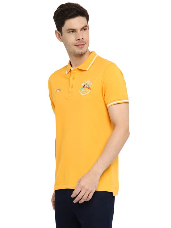AMERICAN CREW Men's Polo T-Shirt (AC389-S_Royal Yellow) - Image 4