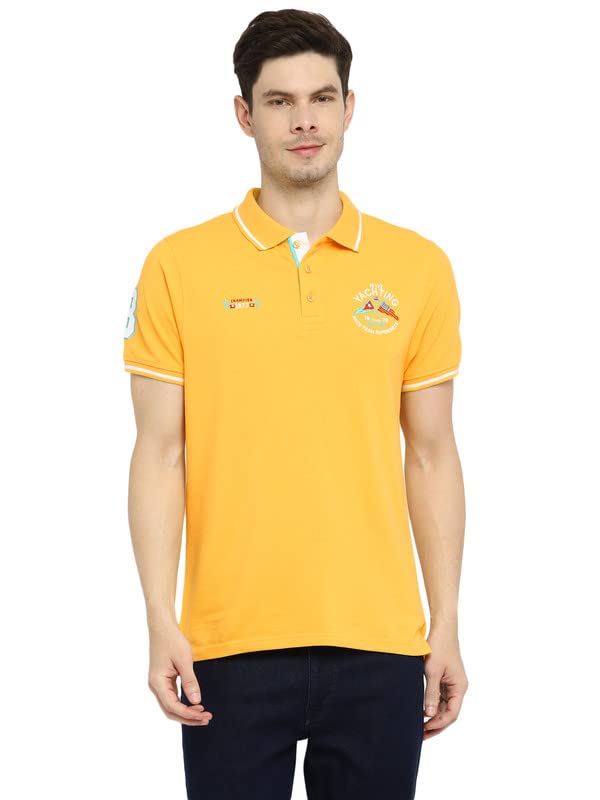 AMERICAN CREW Men's Polo T-Shirt (AC389-S_Royal Yellow) - Image 1