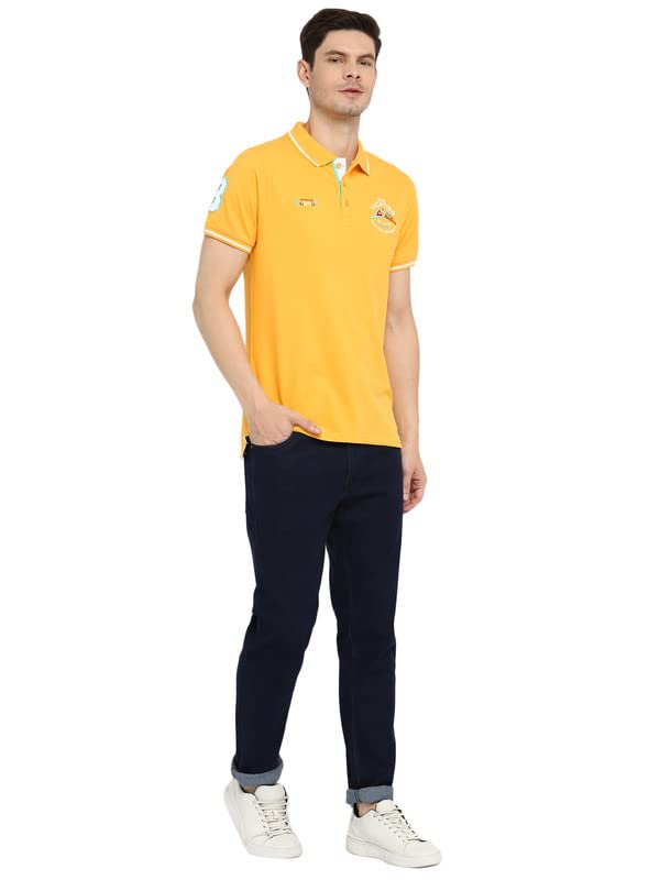 AMERICAN CREW Men's Polo T-Shirt (AC389-S_Royal Yellow) - Image 5
