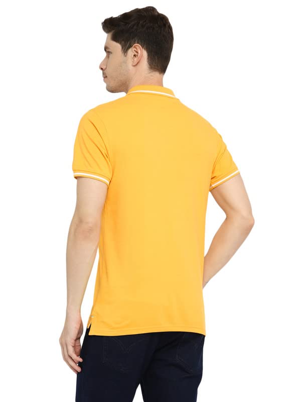 AMERICAN CREW Men's Polo T-Shirt (AC389-S_Royal Yellow) - Image 3