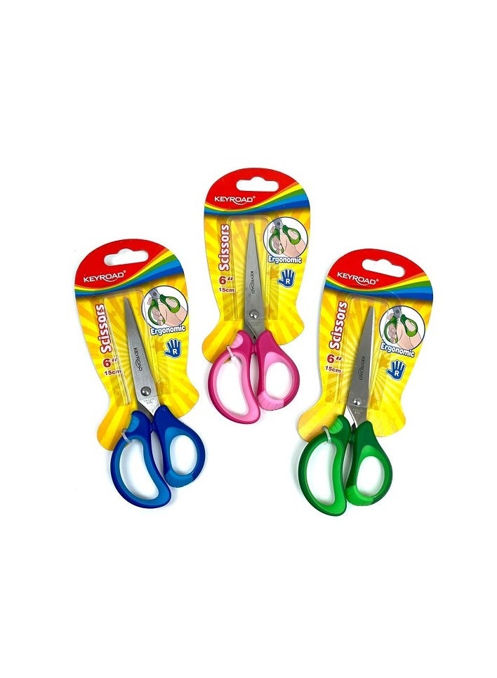 كيرود مقص صغير كيرود عدة الوان راس حاد 15 سم - Image 4