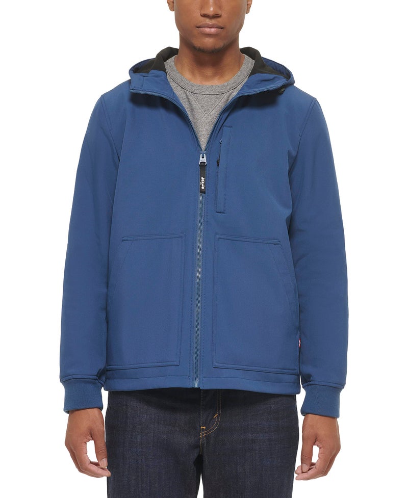 Levi's Men's Water-Resistant Softshell Active Hoodie, Blue, Small - Image 1