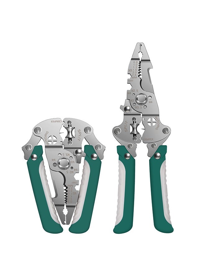 Multifunctional Foldable Wire Strippers, Multifunctional Wire Stripper, Cable Wire Cuttimg Crimper Tool, Special Wire Strippers for Electricians, Can Strip Wires, Cut Wires, Twist Water Pipes, Crimp Terminals, Etc., One Pair Is More Than One Pair. Folding Design, Easy to Store. Can Be Used for Electricians, Families, Construction Sites, Etc. - Image 1
