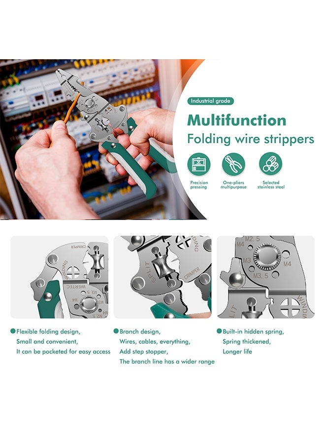 Multifunctional Foldable Wire Strippers, Multifunctional Wire Stripper, Cable Wire Cuttimg Crimper Tool, Special Wire Strippers for Electricians, Can Strip Wires, Cut Wires, Twist Water Pipes, Crimp Terminals, Etc., One Pair Is More Than One Pair. Folding Design, Easy to Store. Can Be Used for Electricians, Families, Construction Sites, Etc. - Image 5