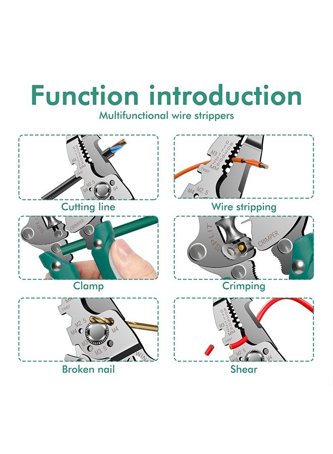 Multifunctional Foldable Wire Strippers, Multifunctional Wire Stripper, Cable Wire Cuttimg Crimper Tool, Special Wire Strippers for Electricians, Can Strip Wires, Cut Wires, Twist Water Pipes, Crimp Terminals, Etc., One Pair Is More Than One Pair. Folding Design, Easy to Store. Can Be Used for Electricians, Families, Construction Sites, Etc. - Image 3